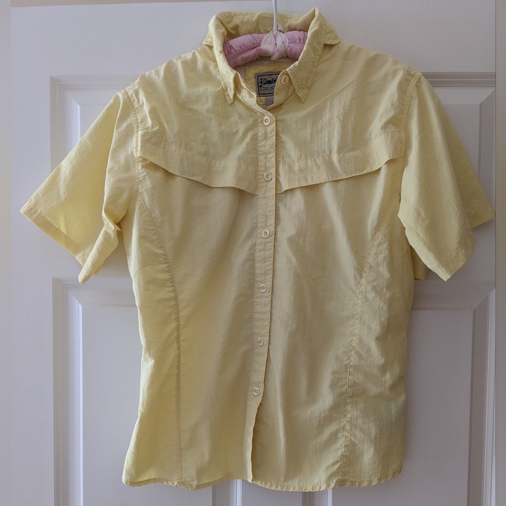 Bimini Bay Outfitters LTD shirt vented fishing button front yellow nylon…